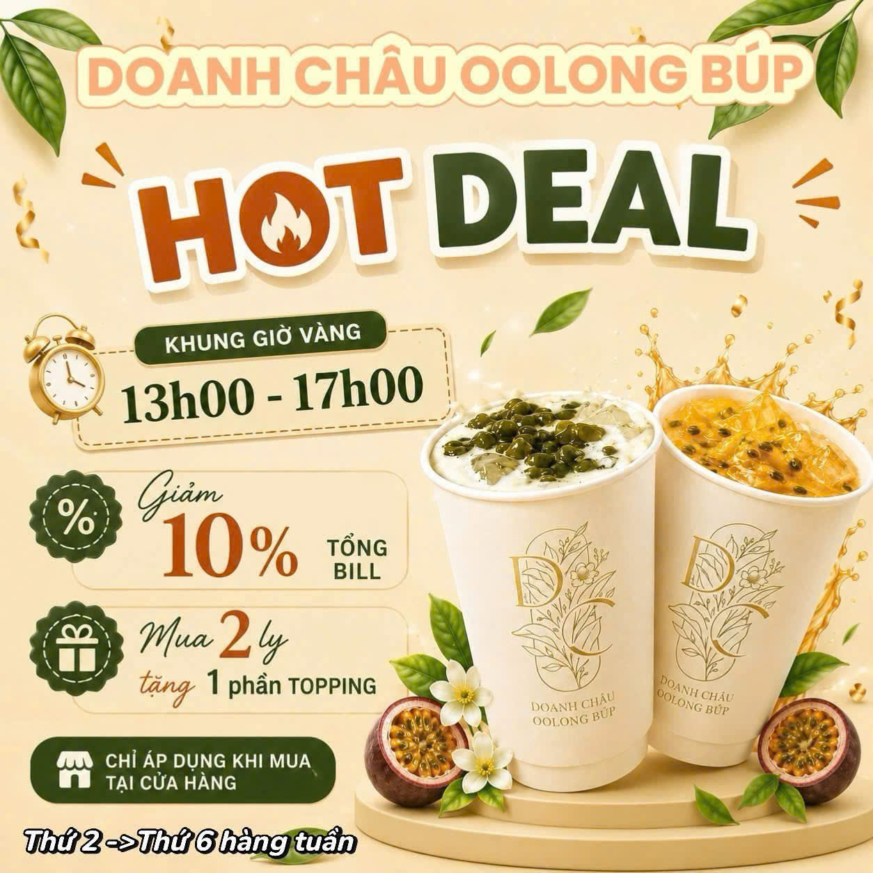 Ưu đãi siêu hời – Giờ “Vàng” Doanh Châu Oolong Búp