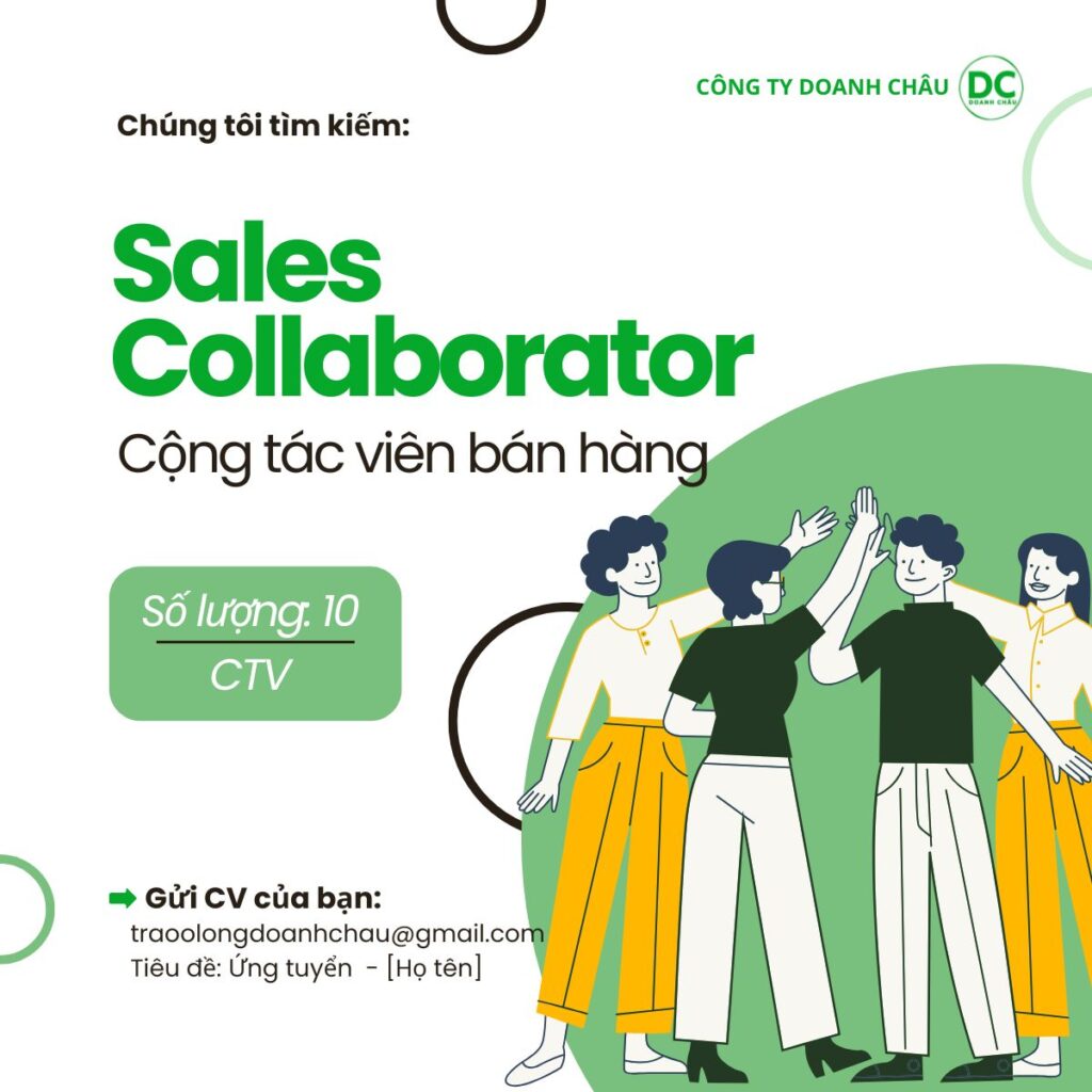 Doanh Châu tuyển dụng cộng tác biên bán hàng